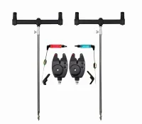 ZESTAW WĘDKARSKI NA 2 WĘDKI 2x BUZZ BAR+ SZTYCA+ SYGNALIZATOR BRAŃ+ SWINGER
