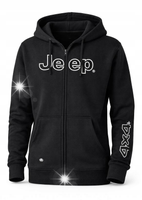 Oryginalna Bluza Męska Jeep Spirit 1941 z kapturem Duże Logo suwak M Czarna