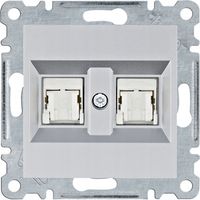 lumina Gniazdo komputerowe podwójne RJ45 kat.6 UTP srebrny WL2162 HAGER