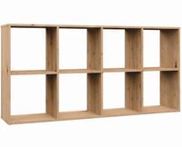 REGAŁ KOMOROWY MALAX 2X4 DĄB ARTISAN 8 PÓŁEK OTWARTY SZAFKA NA ZABAWKI