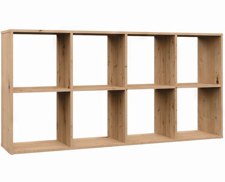 REGAŁ KOMOROWY MALAX 2X4 DĄB ARTISAN 8 PÓŁEK OTWARTY SZAFKA NA ZABAWKI zdjęcie 1