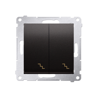 Simon54 Łącznik schodowy podwójny podświetlany DW6/2L.01/48 antracyt