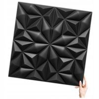 Kaseton Ścienny Sufitowy 3D Czarny Panele Ścienne 50x50 0,25m2 Onyx