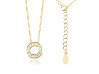 POZŁACANY SREBRNY NASZYJNIK KÓŁKO CIRCLE CYRKONIE