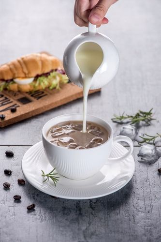 6x BIAŁE FILIŻANKI ZE SPODKAMI 350 ml, DO KAWY porcelanowe Tudor na Arena.pl