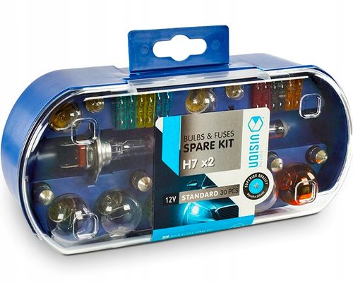 ZESTAW ZASOBNIK KOMPLET ŻARÓWEK ZAPASOWYCH 2x H7 12V + BEZPIECZNIKI 30 ELEM na Arena.pl