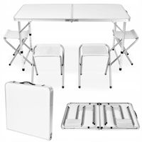 STOLIK SKŁADANY TURYSTYCZNY KEMPINGOWY STÓŁ ZESTAW OGRODOWY + 4 KRZESŁA 5W1