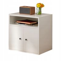 REGAŁ STOJĄCY BIAŁY Z 2 DRZWIAMI KOMODA SZAFKA NOWOCZESNY LOFT SKANDYNAWSKI