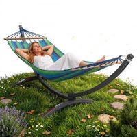 HAMAK + STELAŻ STALOWY KSOZ017 OGRODOWY DWUOSOBOWY OCYNKOWANY K-SPORT