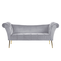 Szezlong welurowy szary NANTILLY