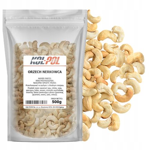 ORZECHY NERKOWCA 500g Całe nerkowce naturalne świeże wysoka jakość na Arena.pl