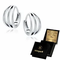 Kolczyki SREBRNE KOŁA KÓŁKA potrójne GŁADKIE SREBRO rodowane