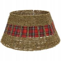 Osłona na stojak choinki wiklinowa spódnica na doniczkę w kratę 57x28 cm