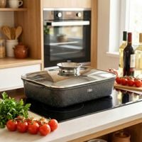 Brytfanka GRANITOWA z pokrywką garnek do piekarnika na kuchenkę 3,5L