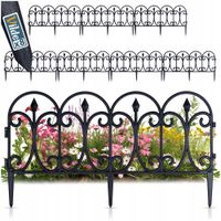8x Płotek OGRODOWY plastikowy czarny border palisada obrzeże trawnik 480cm