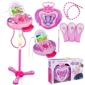 Szkatułka z Pozytywką na Statywie Mikrofon Głośnik Różowa