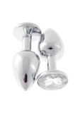 Metalowy Korek Analny Z Przezroczystym Kryształkiem Diamond Plug Cristal
