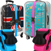 2X POKROWIEC OCHRONNY NA DUŻĄ ŚREDNIĄ WALIZKĘ + 2X PAS ZABEZPIECZAJĄCY