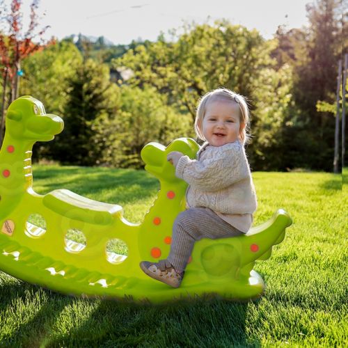 WOOPIE Bujak Wieloosobowy Dino Huśtawka Równoważna Jasno Zielony na Arena.pl