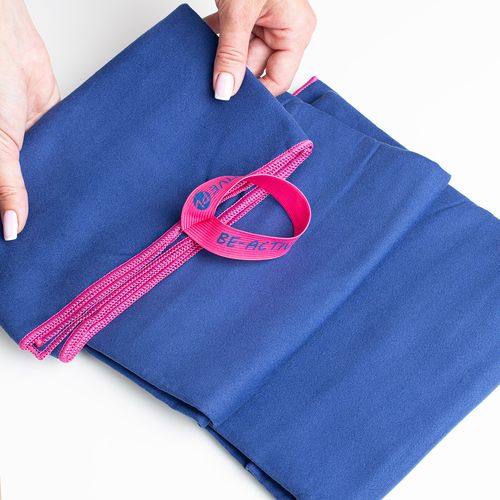 Ręcznik Szybkoschnący Z Mikrofibry 180X100 Granatowo-Różowy na Arena.pl