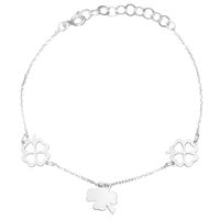 Bransoletka Celebrytka Koniczynka Szczęścia 20 cm Srebro 925