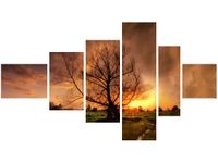 100CM 180CM OBRAZ 6 ELEM ROMANTYCZNY SPACER ŚCIENNY