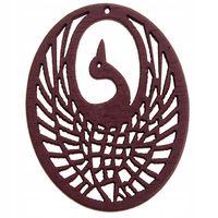 Drewniana zawieszka PTAK ażur 35x45mm brąz 1szt.