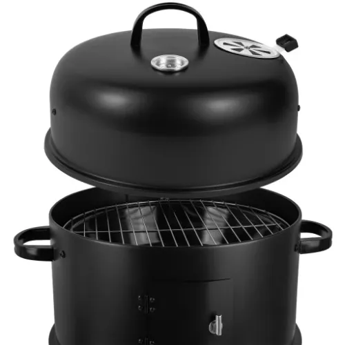 GRILL OGRODOWY WĘGLOWY WĘDZARNIA PALENISKO TERMOMETR OKRĄGŁY PRZENOŚNY 3W1 na Arena.pl