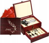 Zestaw do wina z unikalnym grawerem elegancki prezent na DZIEŃ BABCI