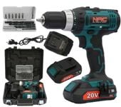 WIERTARKO-WKRĘTARKA AKUMULATOROWA NAC CDB2-LI-20 20 V 2 x AKU 2 BIEGI