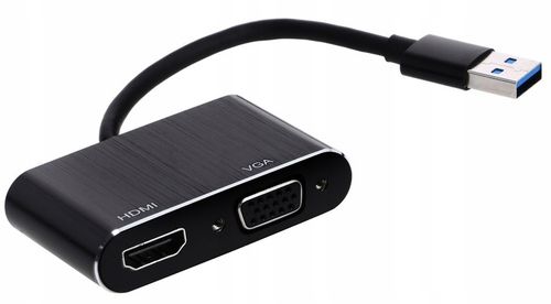 KONWERTER USB 3.0 do HDMI + VGA ADAPTER KARTA GRAFICZNA HUB PRZEJŚCIÓWKA na Arena.pl