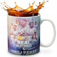 KUBEK 330ml GRAFIKA PREZENT ŚWIĘTA WZÓR - PIŁKA NOŻNA MADRYT + IMIĘ