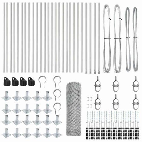 Ogrodzenie z słupkami Srebrny 0.4 x 50 m Stal pokryta PCV na Arena.pl