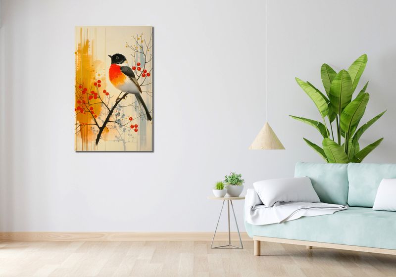 Obraz 60x100cm Jesienny Rudzik zdjęcie 2