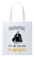 Dla Prawnika Adwokata Torba Eco Biała Shopper Z Nadrukiem Ze Zdjęciem