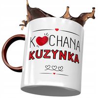 Kubek Bordowy Dla Kuzynki Na Urodziny Na Prezent Z Nadrukiem Ze Zdjęciem