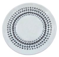 Talerz deserowy szklany we wzorki 18 cm ozdobny