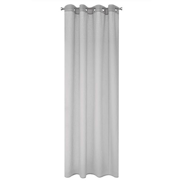 GŁADKA FIRANA ZDOBIONA SREBRNYMI DŻETAMI 140x250 zdjęcie 4