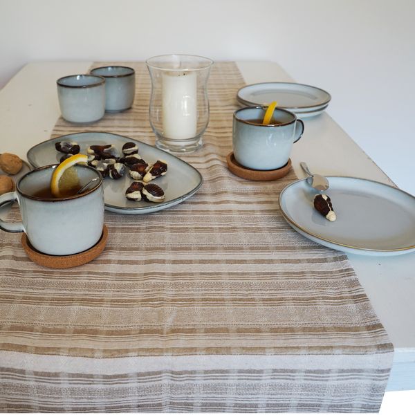 Bieżnik Lniany Wstążka Koronka 220cm zdjęcie 3