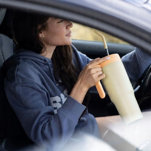 Duży Kubek Termiczny ze słomką i uchwytem OMI Tumbler 1200 ml - Sky na Arena.pl