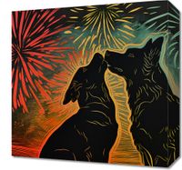 Obraz 40x40cm Psi Uścisk