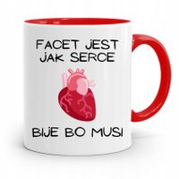 Kubek Czerwony Prezent Dla Chłopaka Jak Serce Z Nadrukiem Ze Zdjęciem