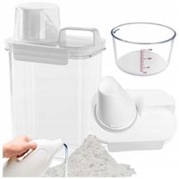 POJEMNIK PUDEŁKO ORGANIZER Z MIARKĄ NA PROSZEK PŁYN DO PRANIA PŁUKANIA