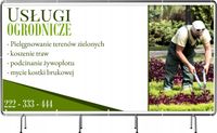 BANER REKLAMOWY 130x80 cm duży wybór różne wzory USŁUGI OGRODNICZE