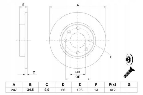 TARCZA HAM PRZOD 247X10 P BOSCH na Arena.pl