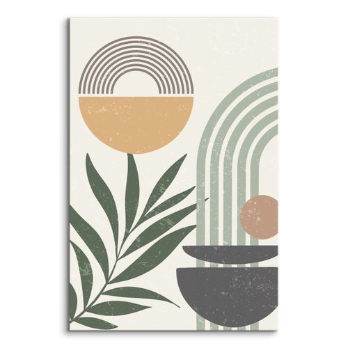 Obraz Na Płótnie Gałązki Oliwne Słońce Styl Boho Abstrakcja 40cm x 60cm na Arena.pl