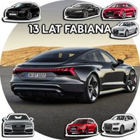 OPŁATEK NA TORT 20CM - SAMOCHODY AUTA AUDI + IMIĘ + ! 15CM 18CM