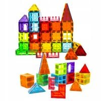 Klocki konstrukcyjne EDUKACYJNE 3D kulki rurki dla dzieci 108el MAGNETYCZNE