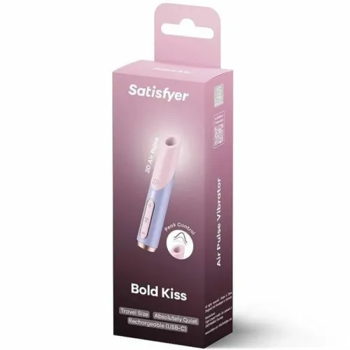satisfyer bold kiss wave miniaturowy stymulator powietrzny usb-c fioletowy na Arena.pl