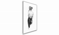 OBRAZ NA SZKLE PROSTOKĄTNY 60x90cm 044 Kobieta w czerni
